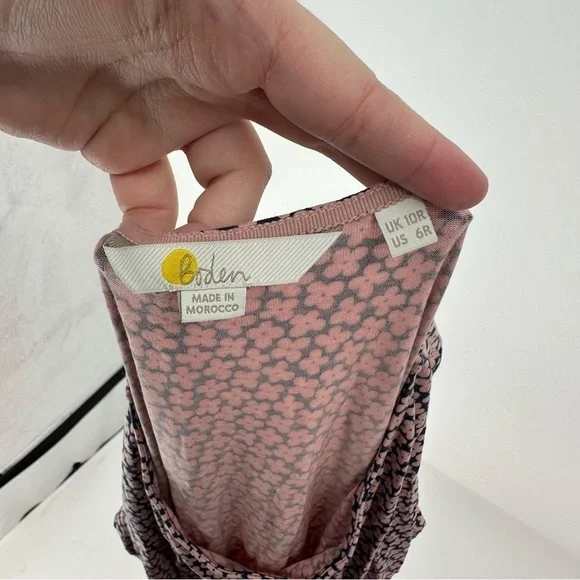 Boden Amelie Jersey Dress Short Sleeve Pockets Women's daisy Floral Size 6 - Picture 4 of 6